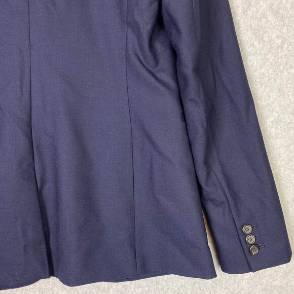 J.Crew Blazer Women's Size 4 Tall Navy Blue Wool Blend One-Button Casual Formal - Picture 7 of 11